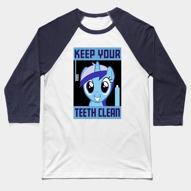 Keep Your Teeth Clean Baseball T-Shirt by Ekliptik